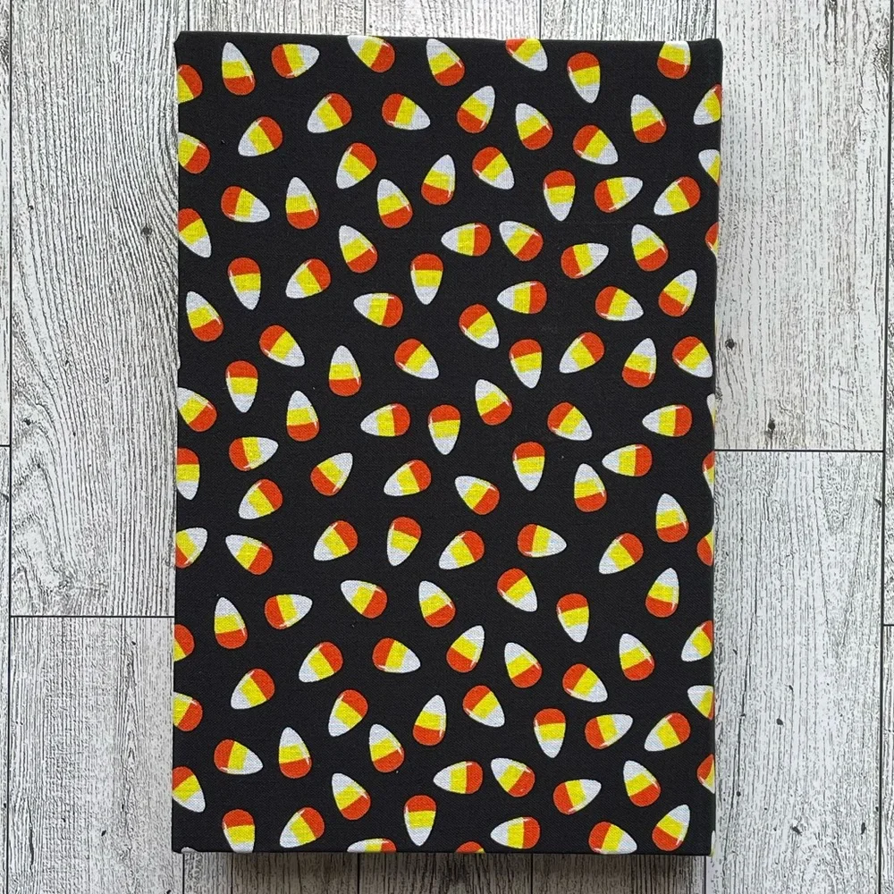 New Halloween Linen Wrapped Decorative Book Candy Corn Hand-Wrapped Spooky Decor - Picture 7 of 7